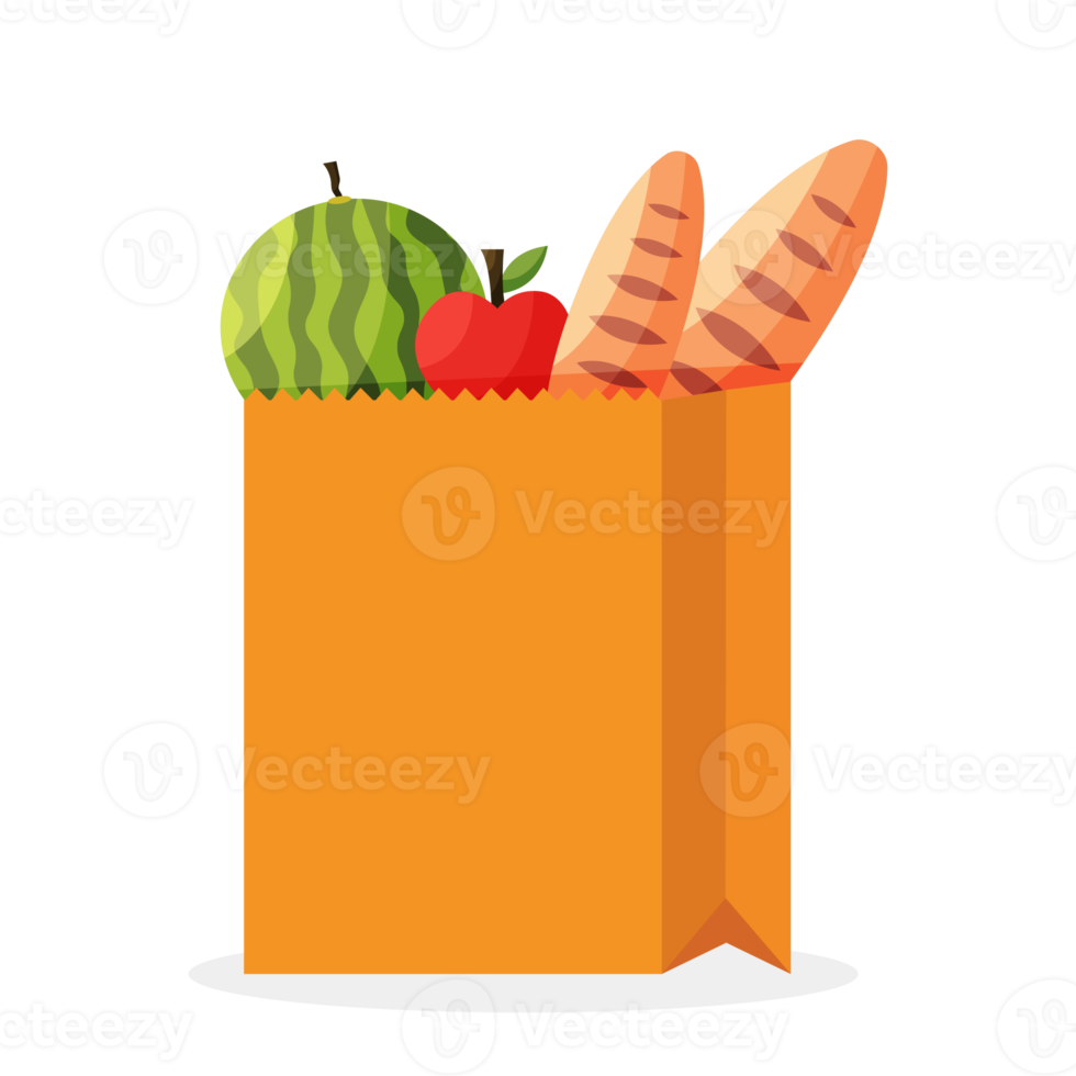 food paper bag isolated illustration png