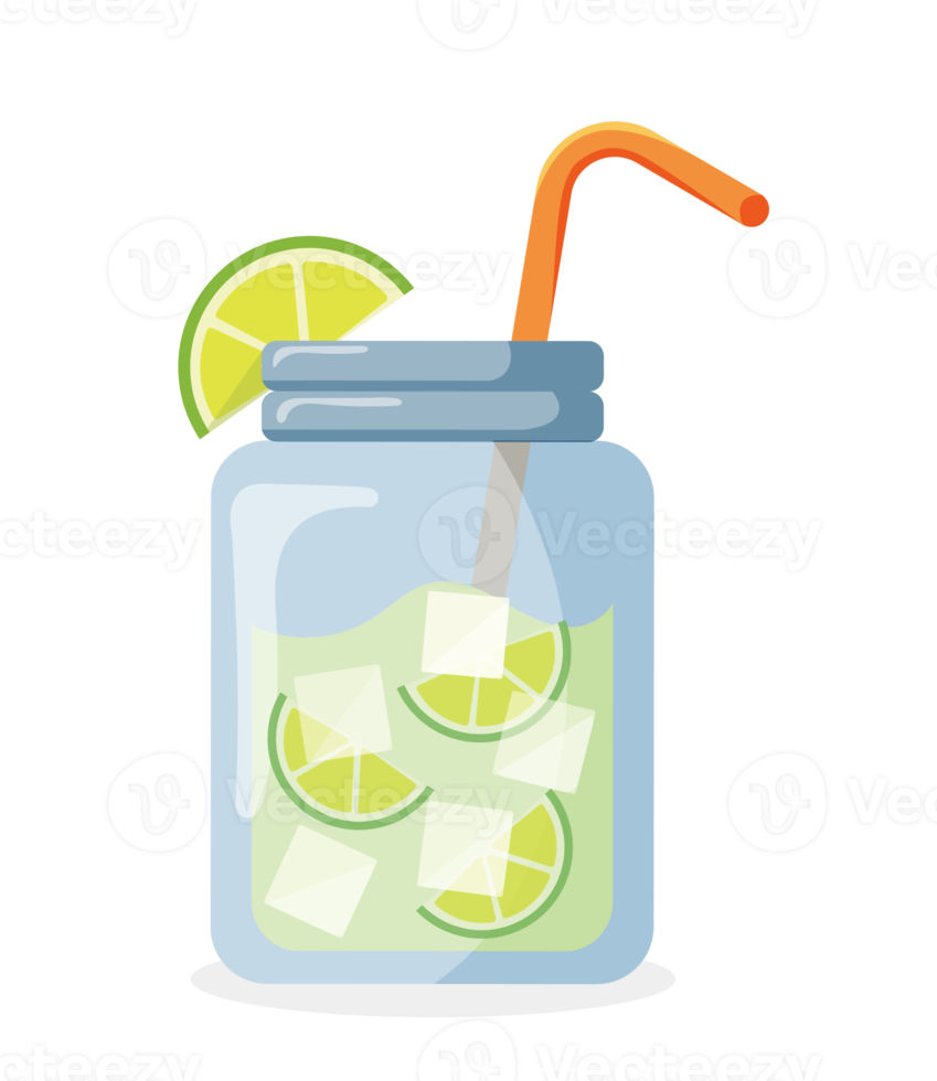 Jar with fruit juice. Glass for cocktails png