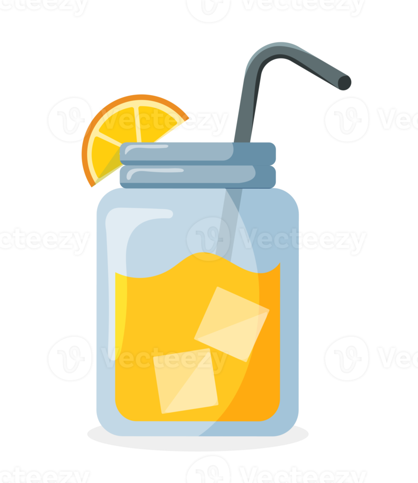 Jar with fruit juice. Glass for cocktails png