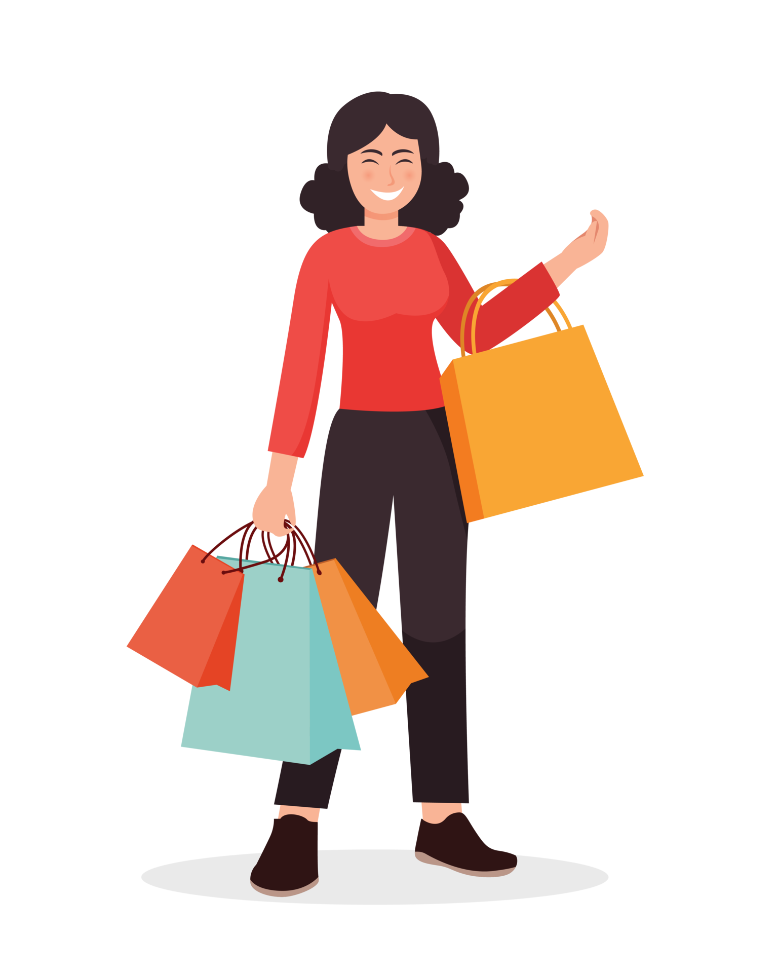 People shopping people with shopping bags illustration 21491857 png