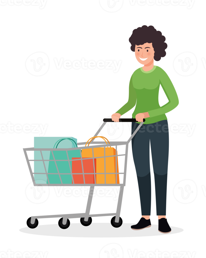 people shopping. People with shopping bags illustration png