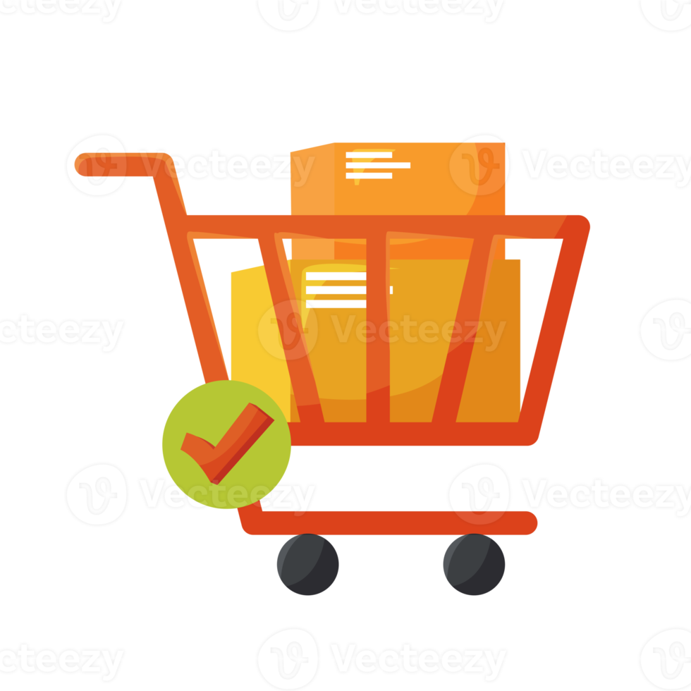 Shopping cart element for delivery concept png