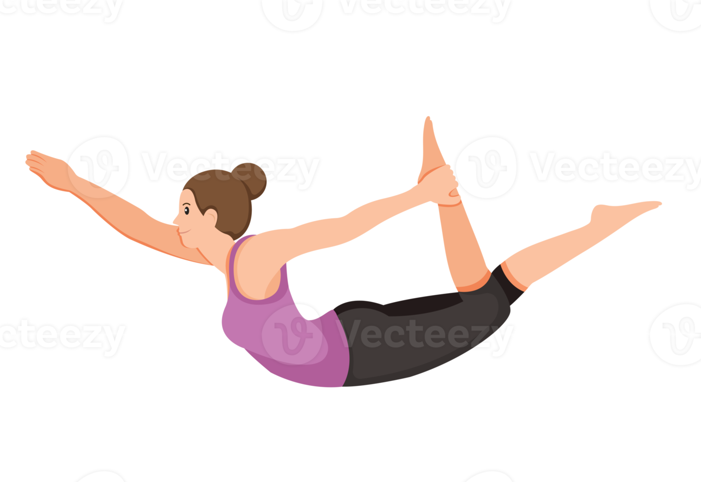 joven mujer haciendo yoga poses ilustración png