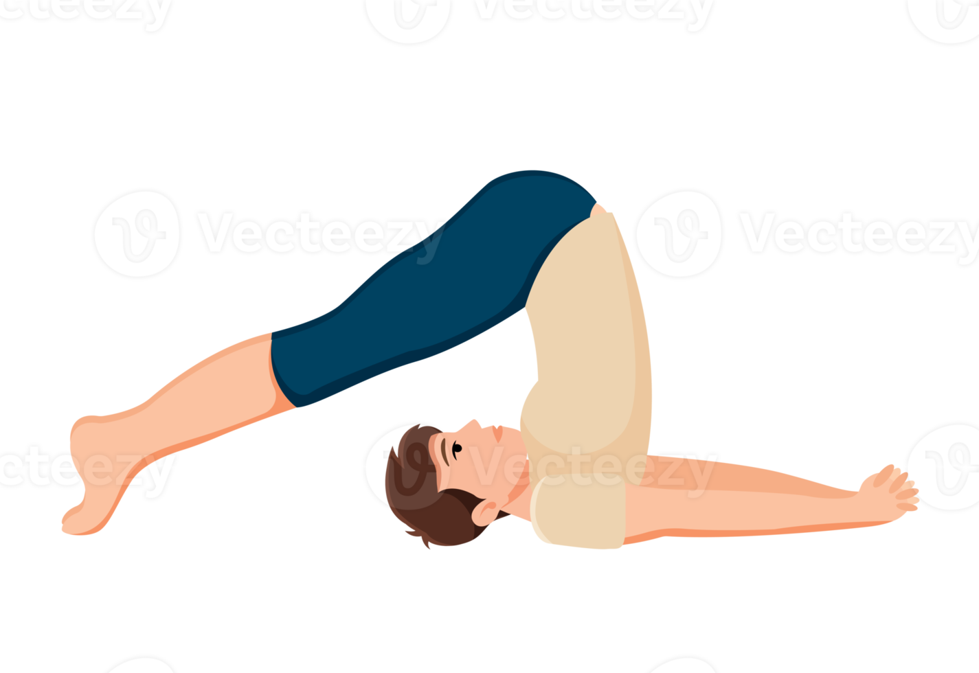 young man doing yoga poses illustration png