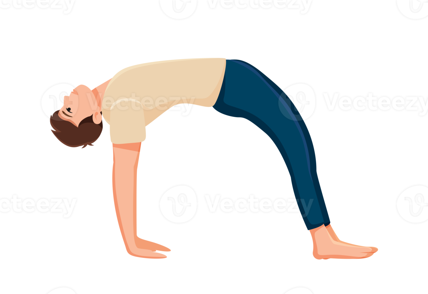 giovane uomo fare yoga pose illustrazione png