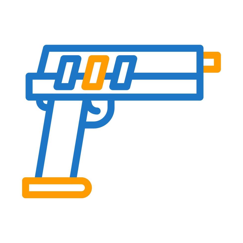 pistola icono duocolor azul naranja estilo militar ilustración vector Ejército elemento y símbolo Perfecto.