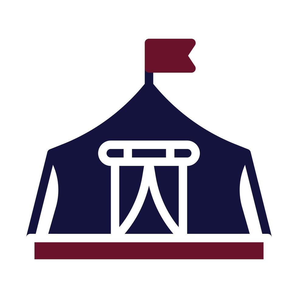 tent icon solid style maroon navy colour military illustration vector army element and symbol perfect.