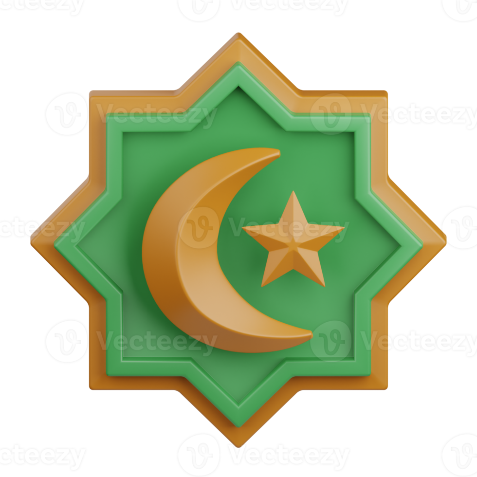 3d rendering islam symbol isolated useful for muslim, religion, ramadan kareem eid al fitr design png