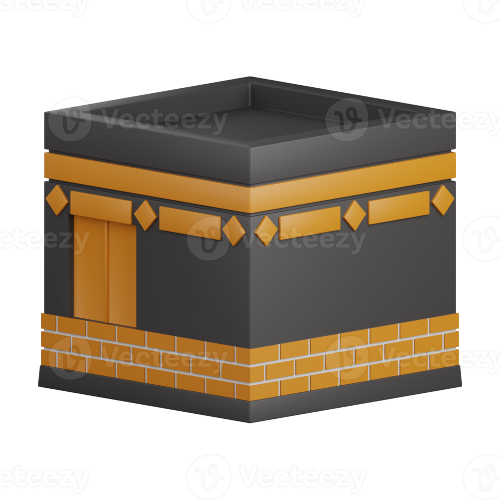 3d rendering kaaba isolated useful for muslim, religion, ramadan kareem eid al fitr design element png