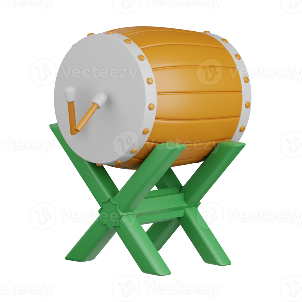3d rendering bedug isolated useful for muslim, religion, ramadan kareem eid al fitr design element png