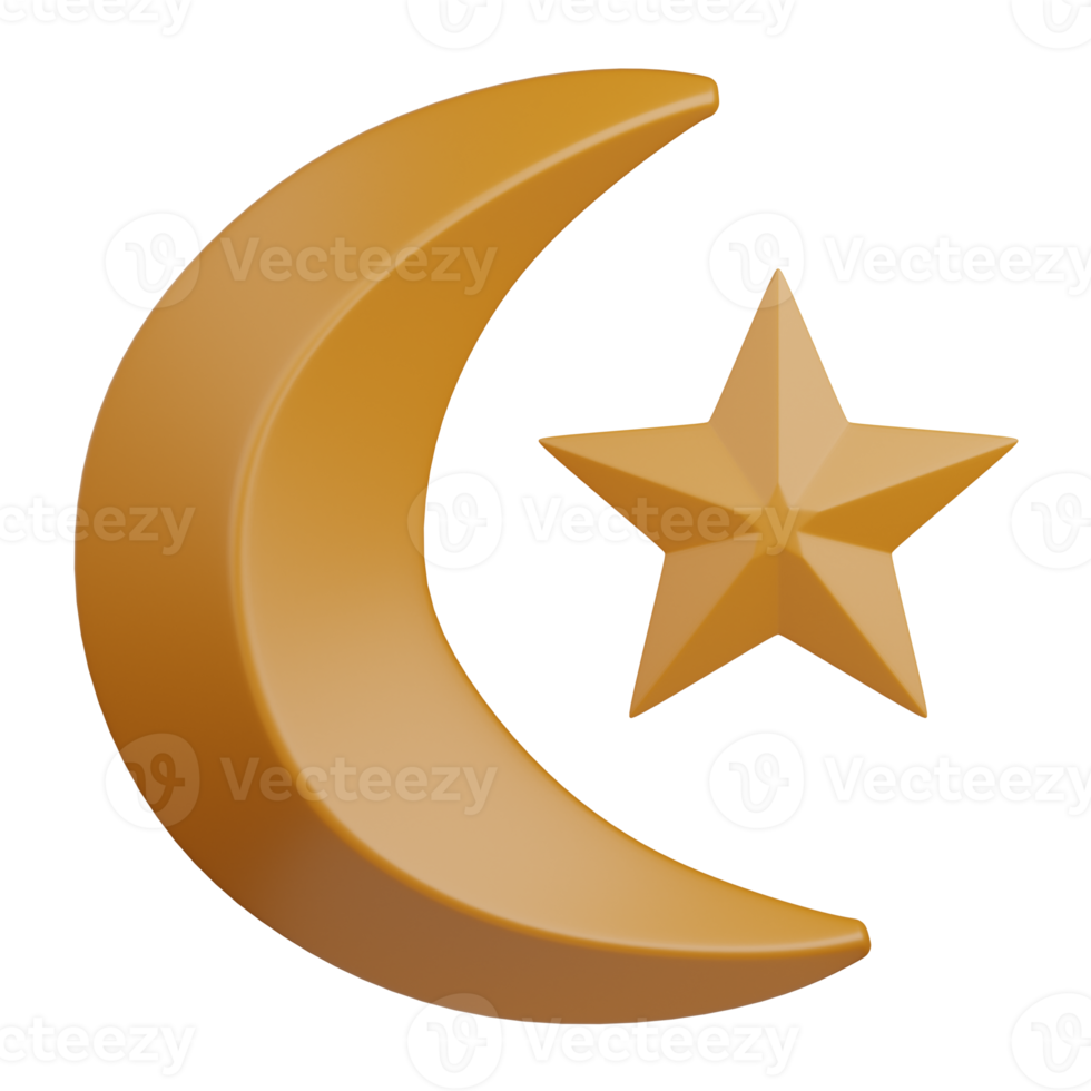 3d rendering crescent moon isolated useful for muslim, religion, ramadan kareem eid al fitr design png