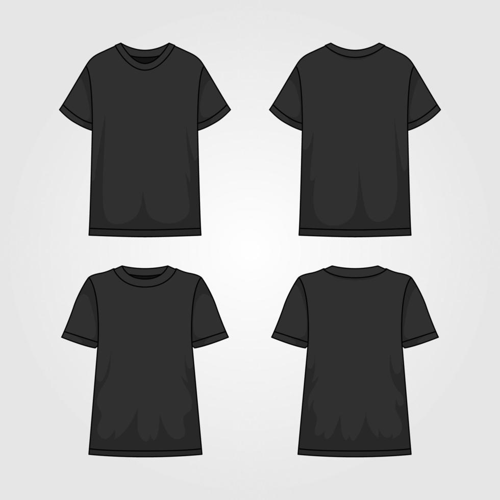 contorno negro camiseta modelo vector