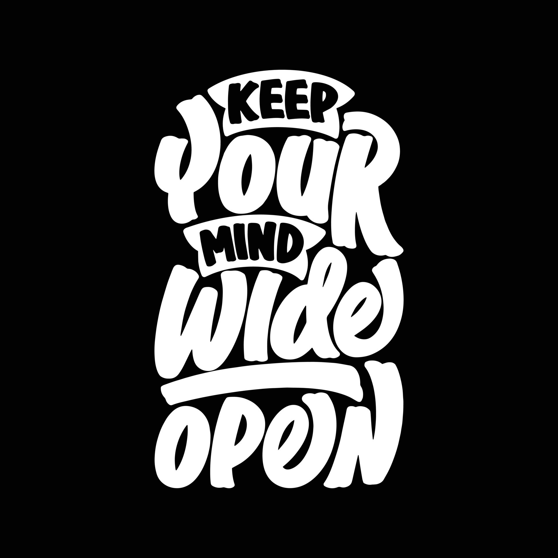 Keep Your Mind Wide Open, Motivational Typography Quote Design