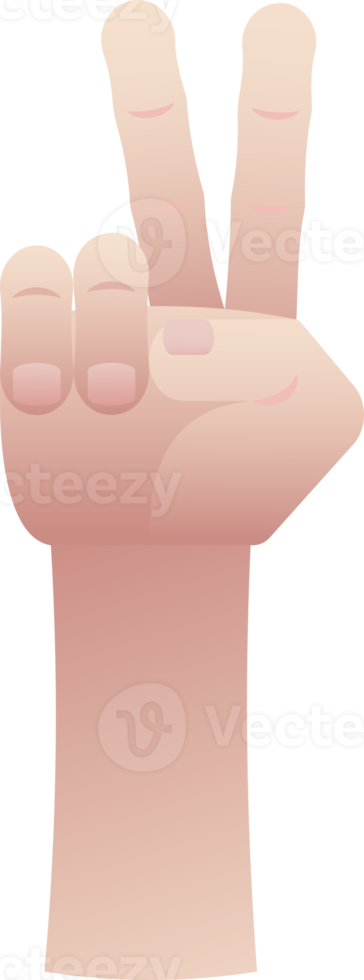 Hand Counting Two On Fingers png