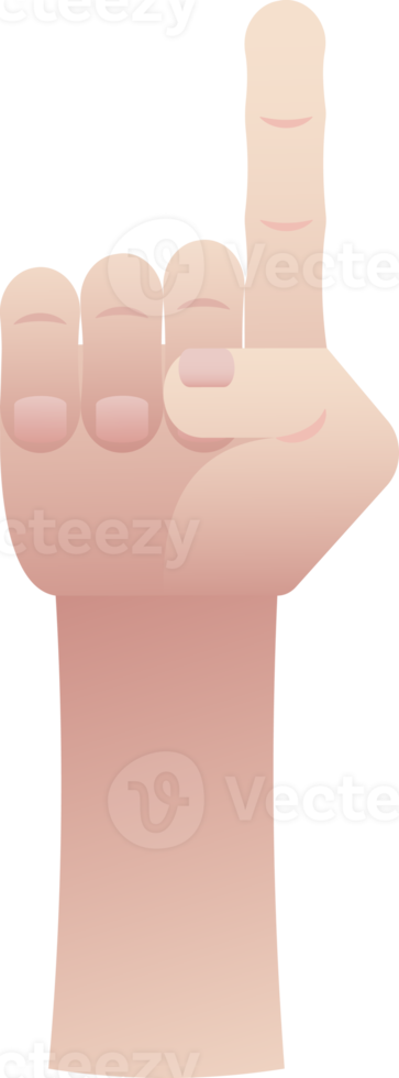 Hand Counting One On Fingers png