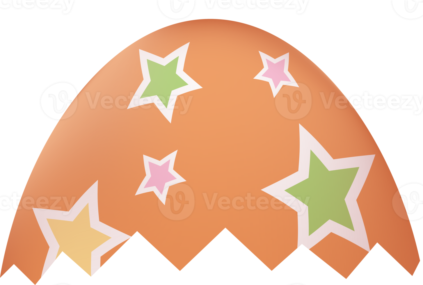 Cracked Easter egg front upper part png