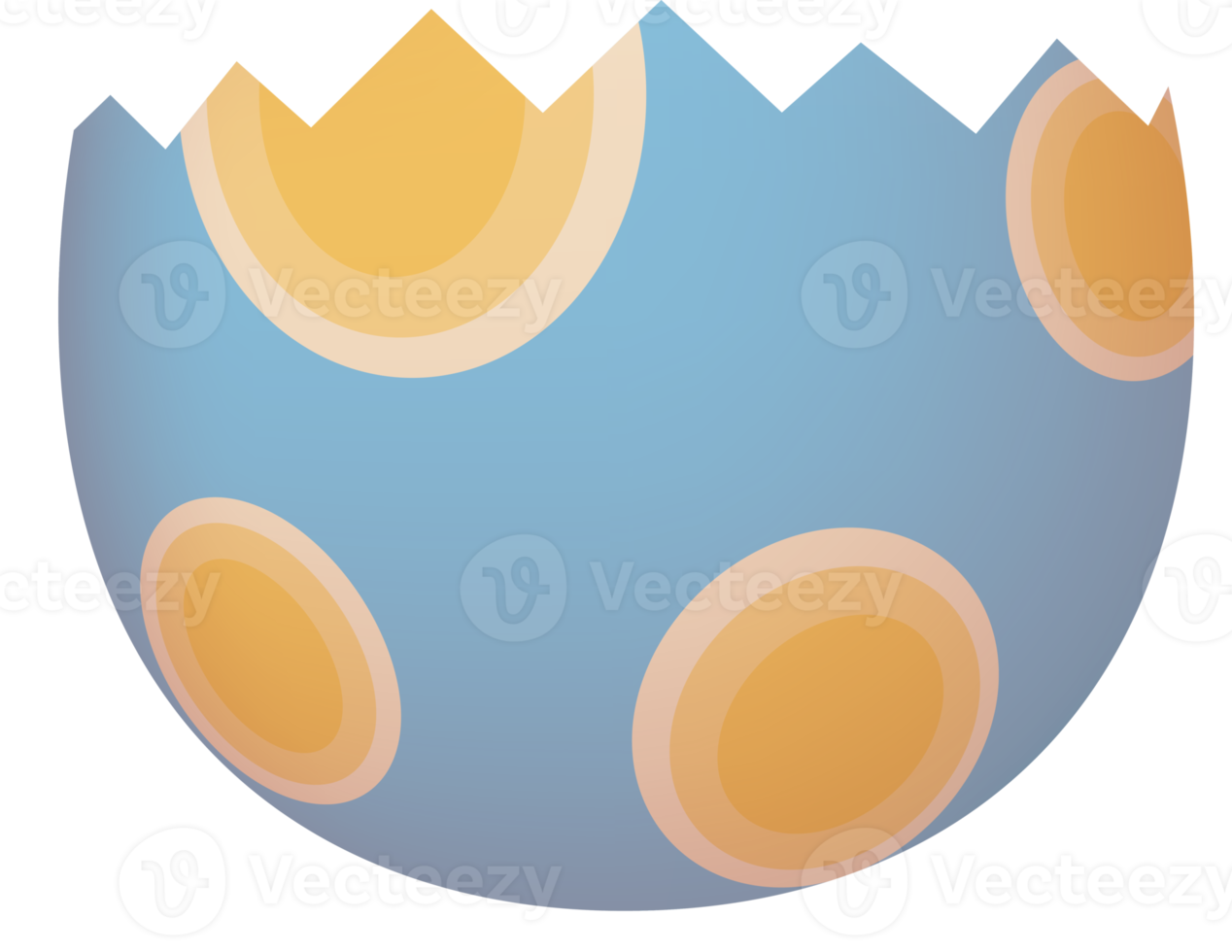 Cracked Easter egg front lower part png