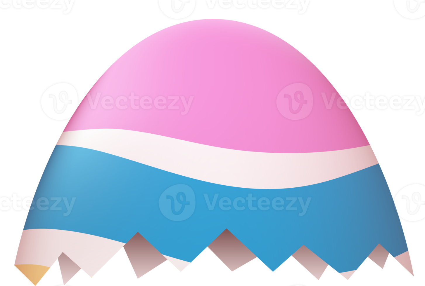 Cracked Easter egg upper part png