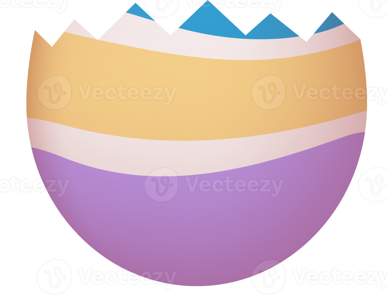 Cracked Easter egg front lower part png