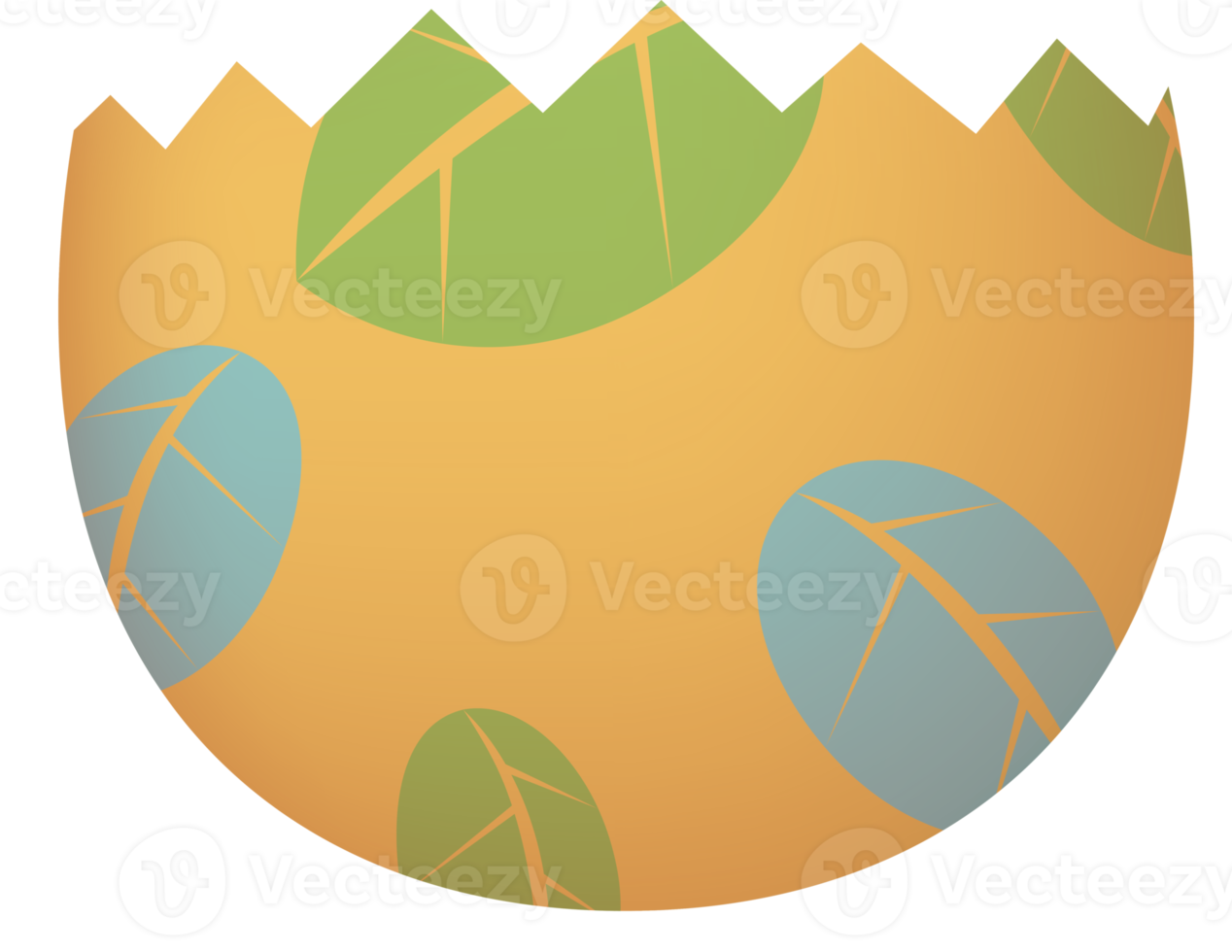 Cracked Easter egg front lower part png
