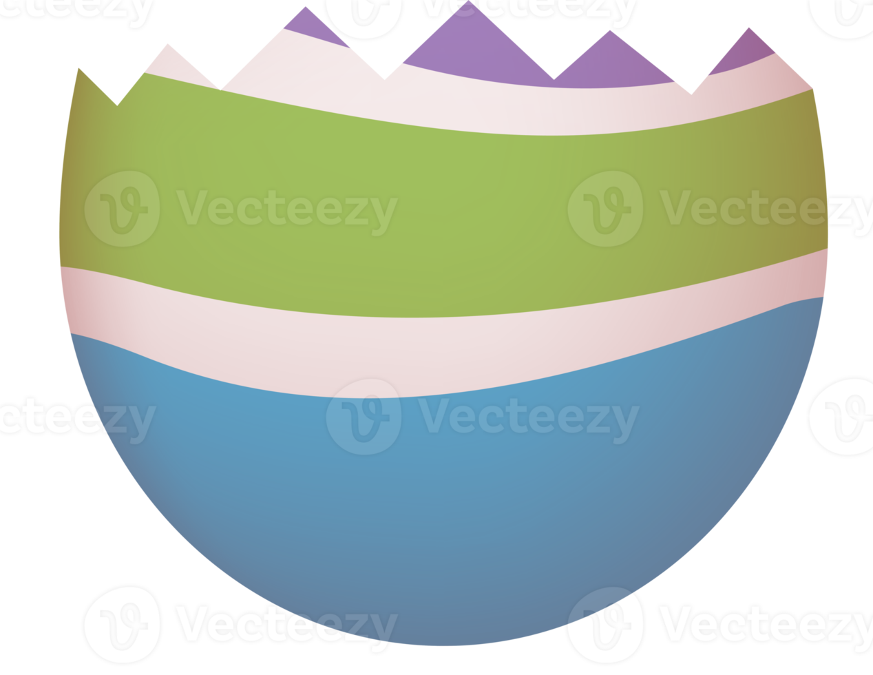 Cracked Easter egg front lower part png
