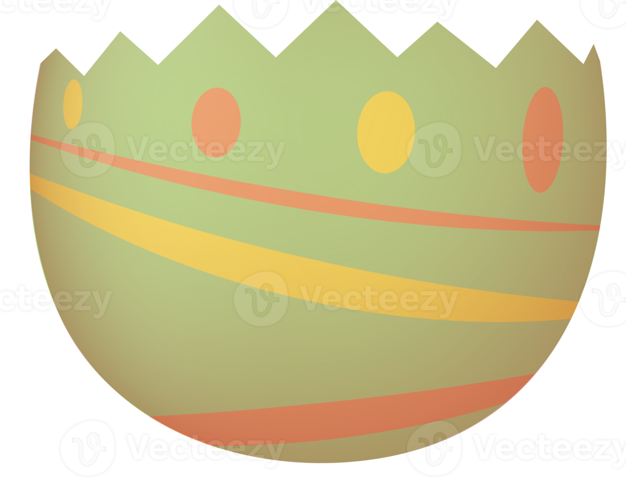 Cracked Easter egg front lower part png