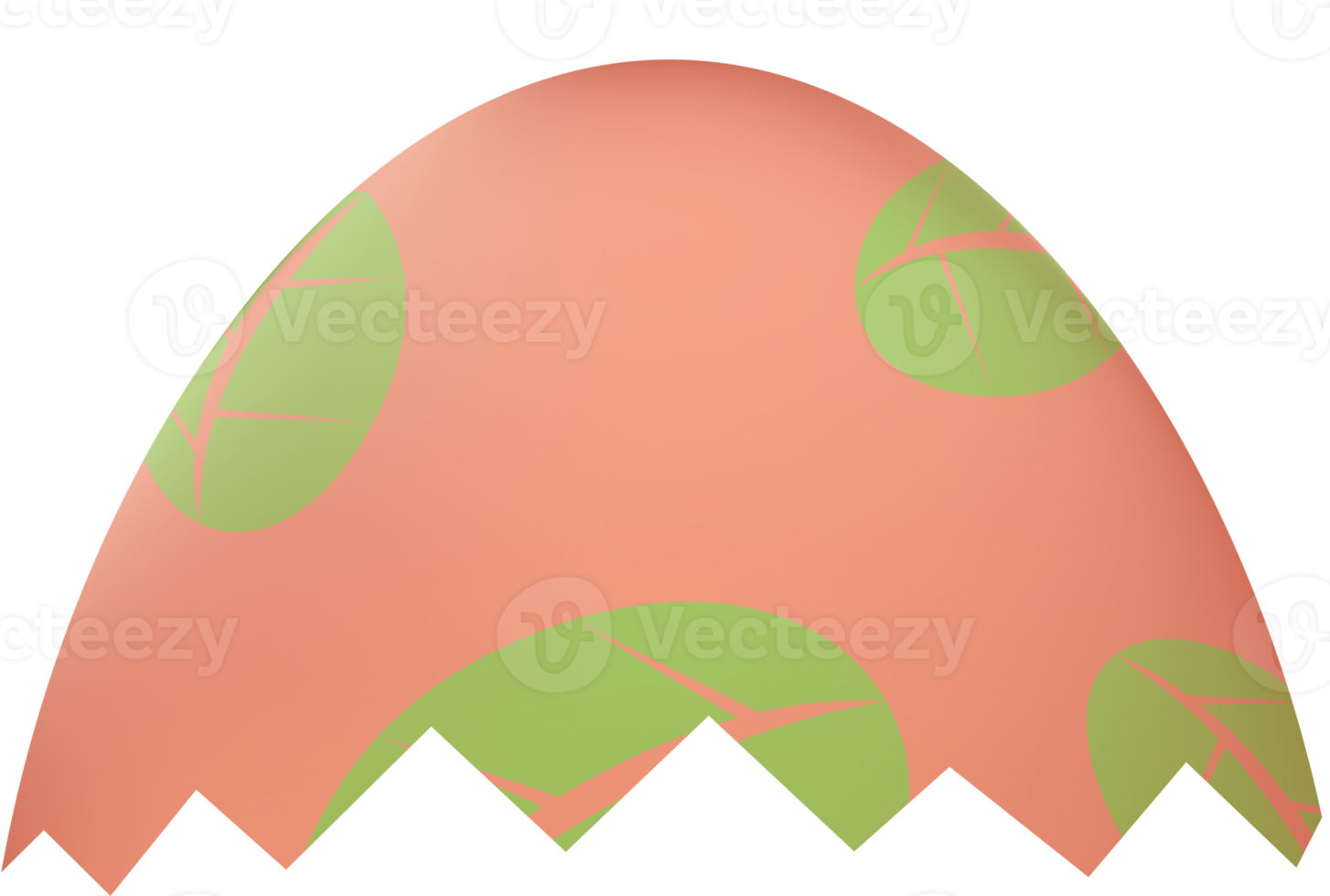 Cracked Easter egg front upper part png