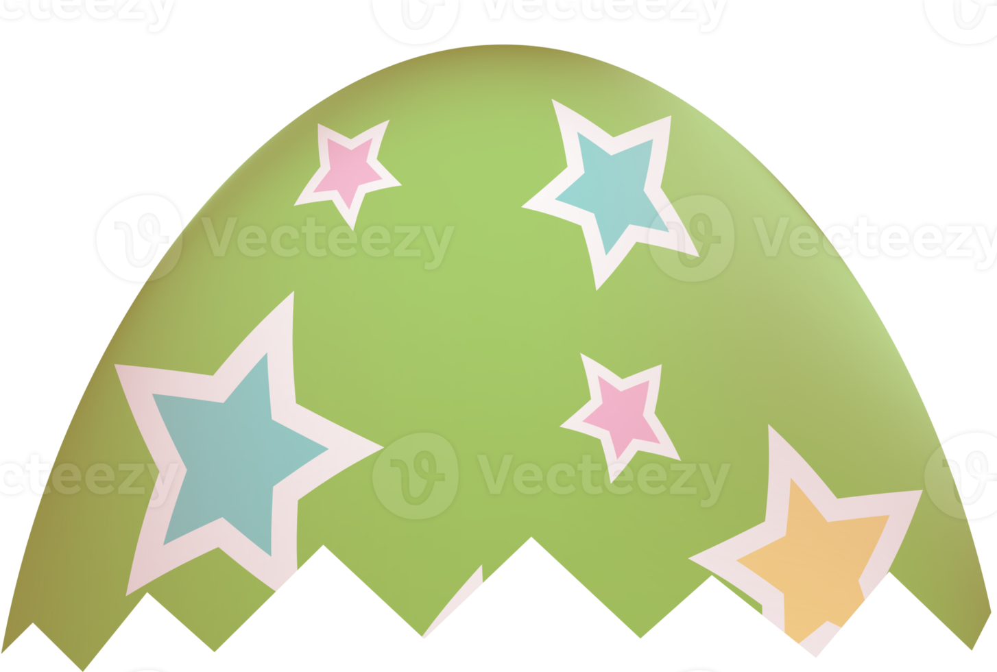 Cracked Easter egg front upper part png