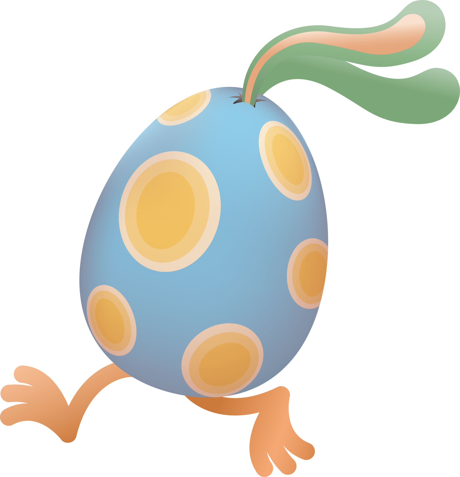 Free Pascua de Resurrección huevo con orejas y piernas corriendo