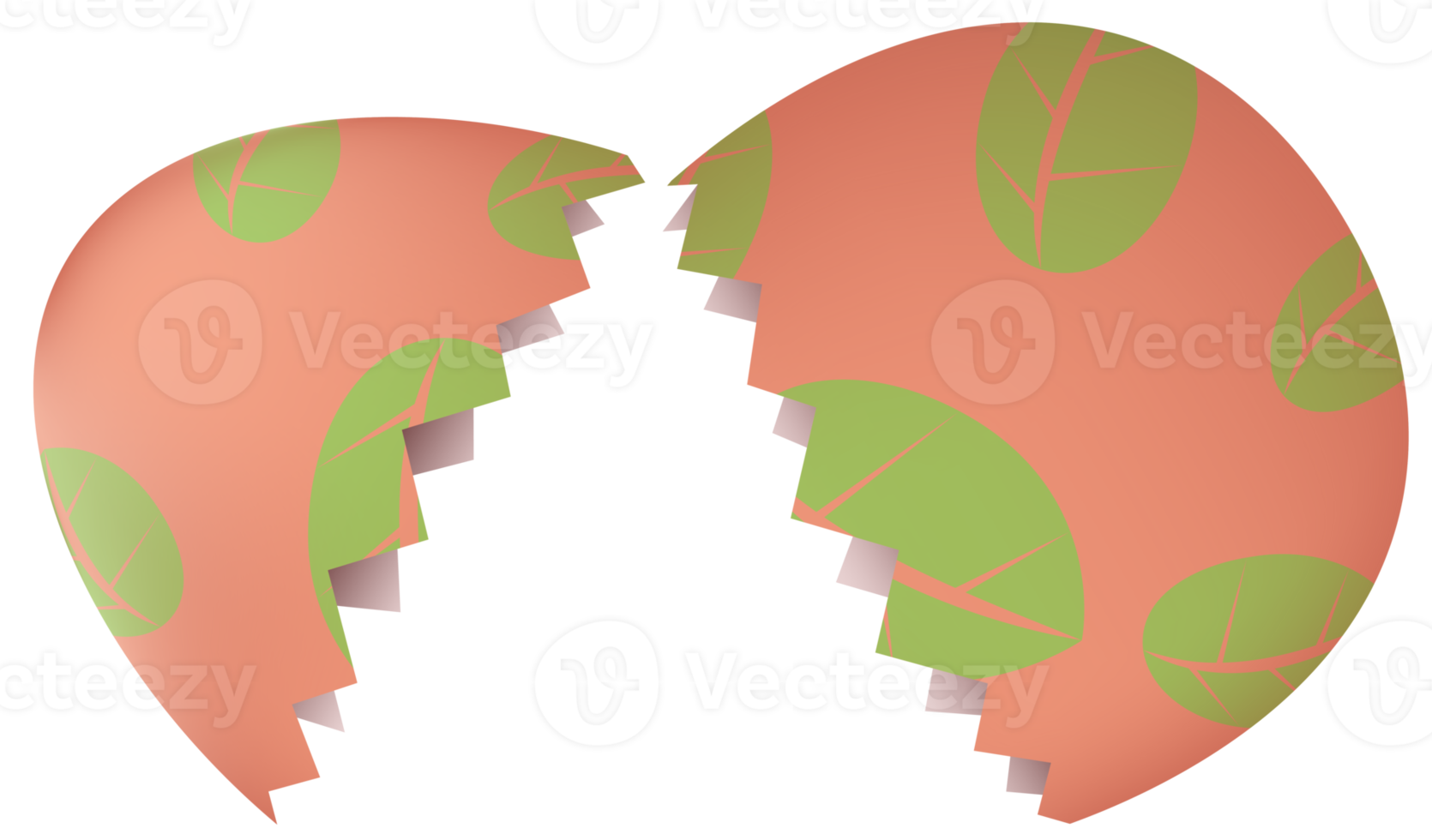 krackning påsk ägg med målad löv png