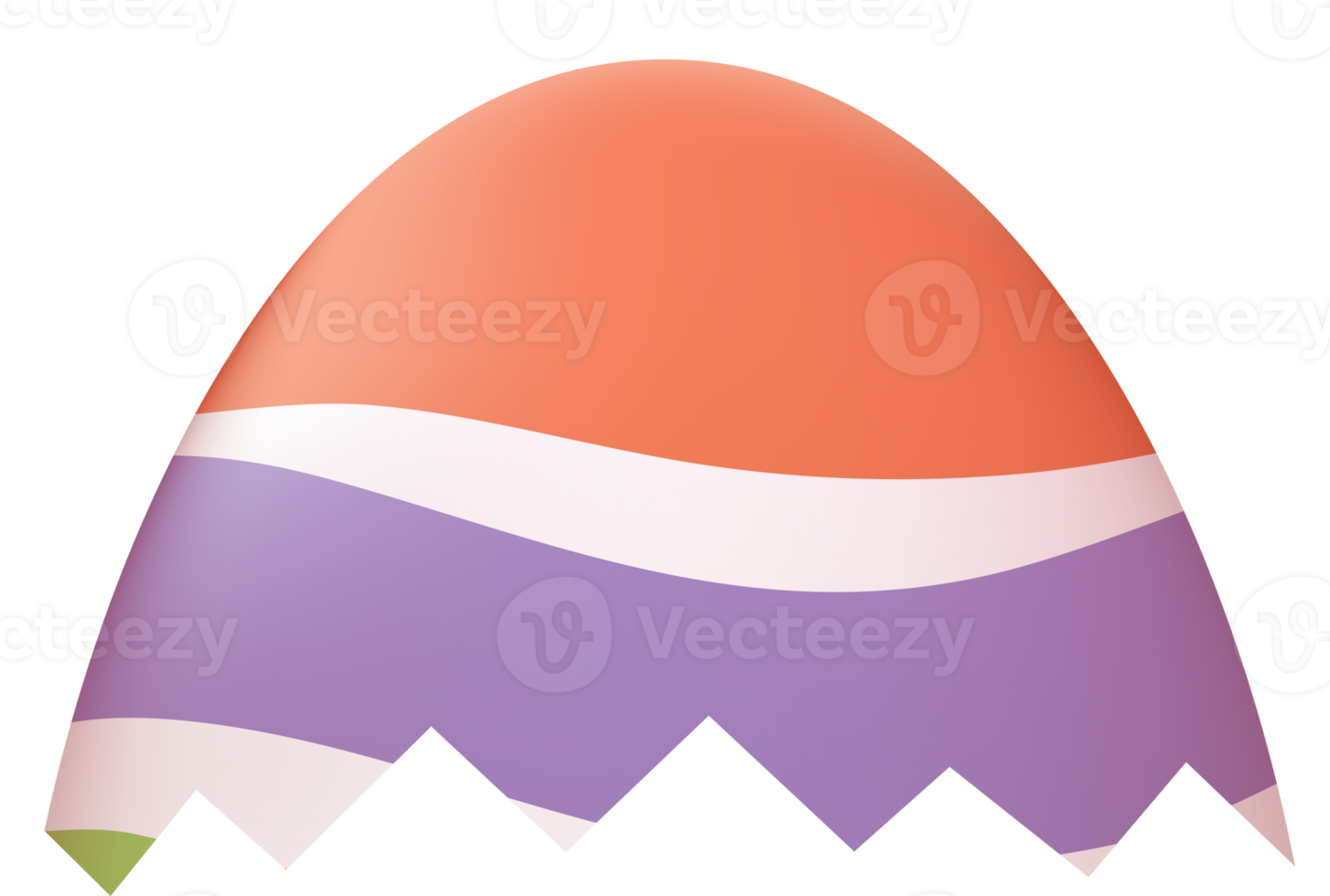 Cracked Easter egg front upper part png