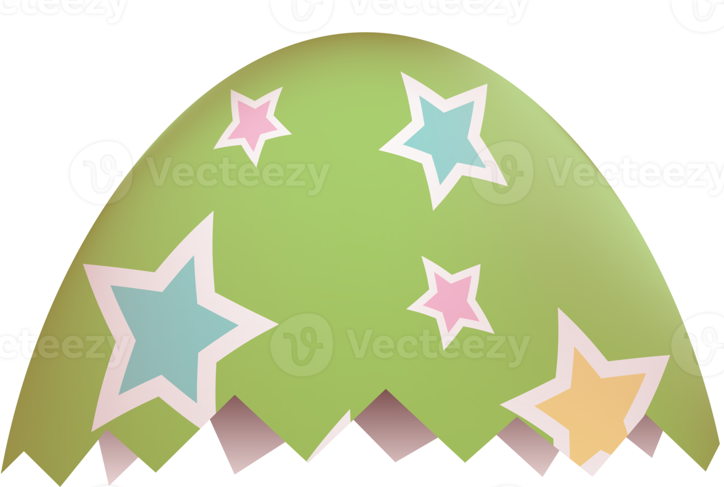 Cracked Easter egg upper part png