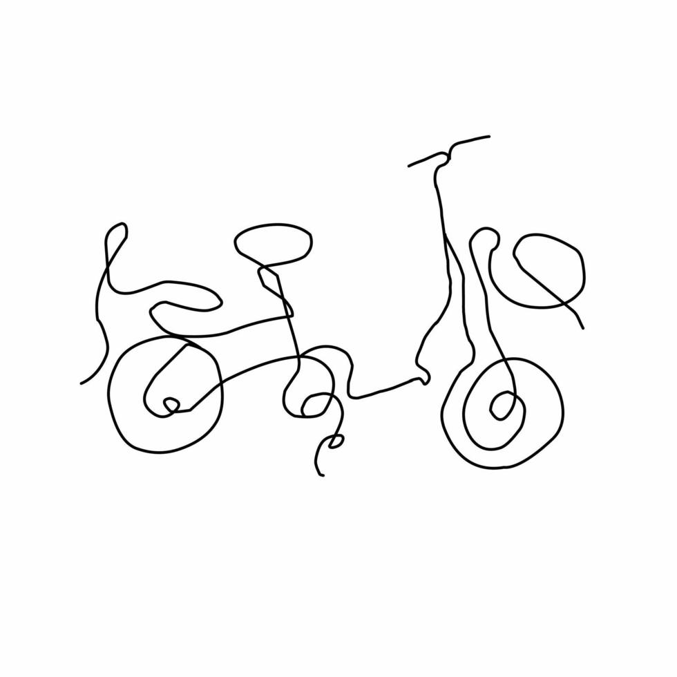 bicycle line art, bicycle illustration. simple and minimalist design vector