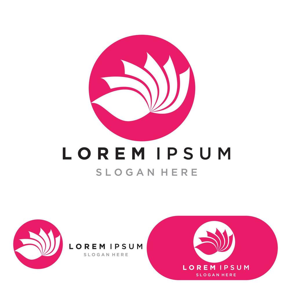 yoga logo design stock. human meditation in lotus flower vector illustration