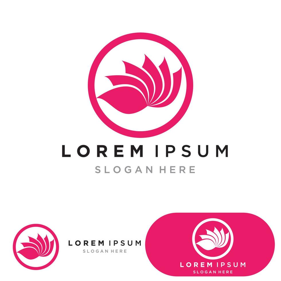 yoga logo design stock. human meditation in lotus flower vector illustration