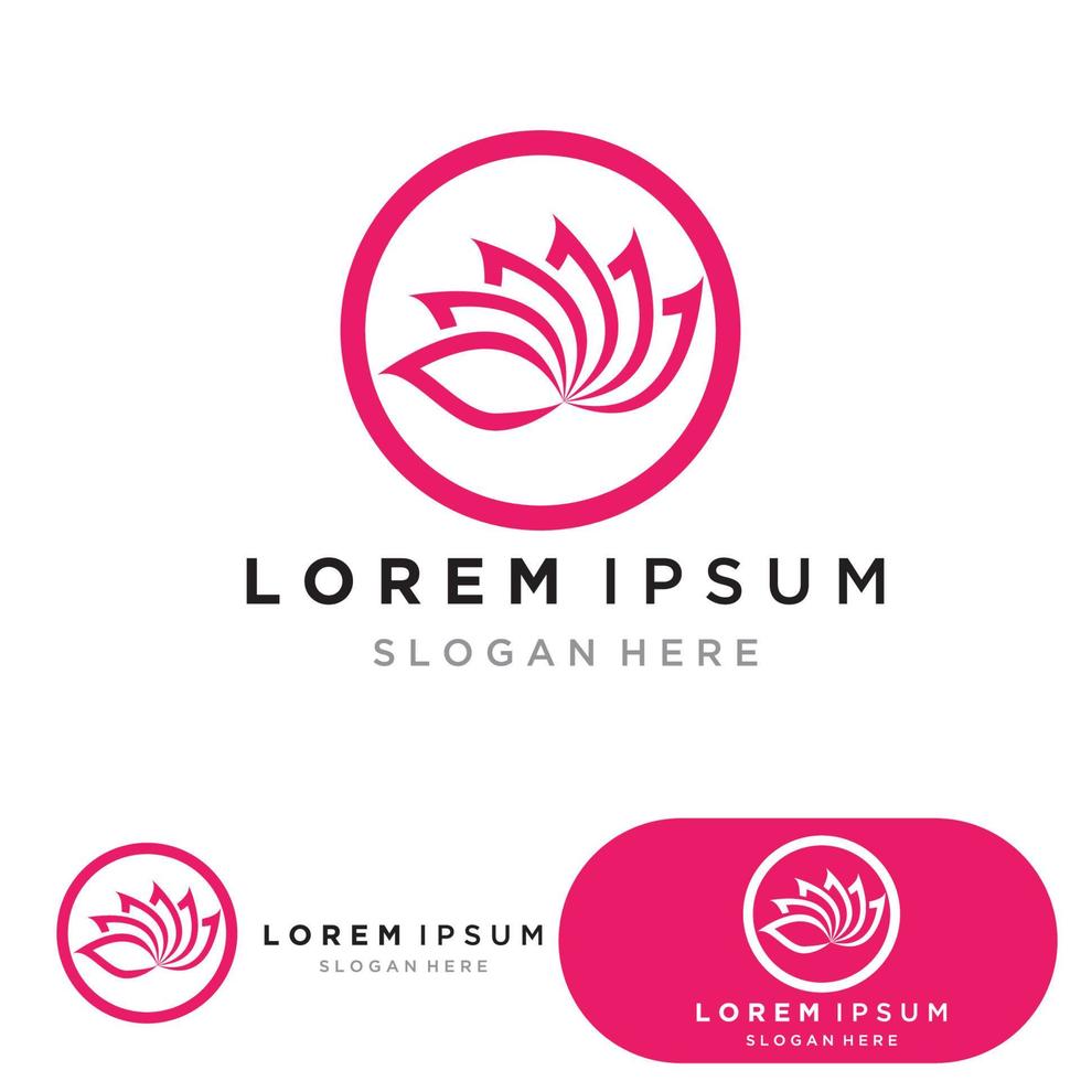 yoga logo design stock. human meditation in lotus flower vector illustration