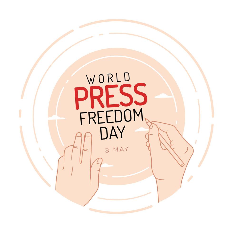 World press freedom day concept banner celebration vector illustration