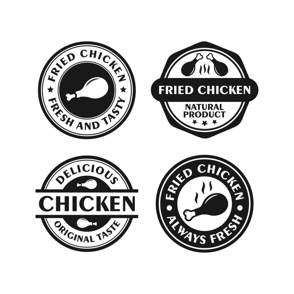 Fried chicken badge stamps design collection vector