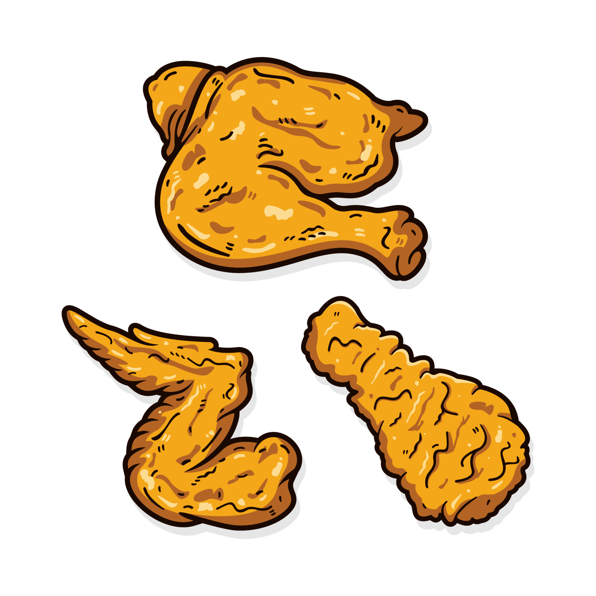 Fried chicken design illustraion collection 21492803 Vector Art at Vecteezy