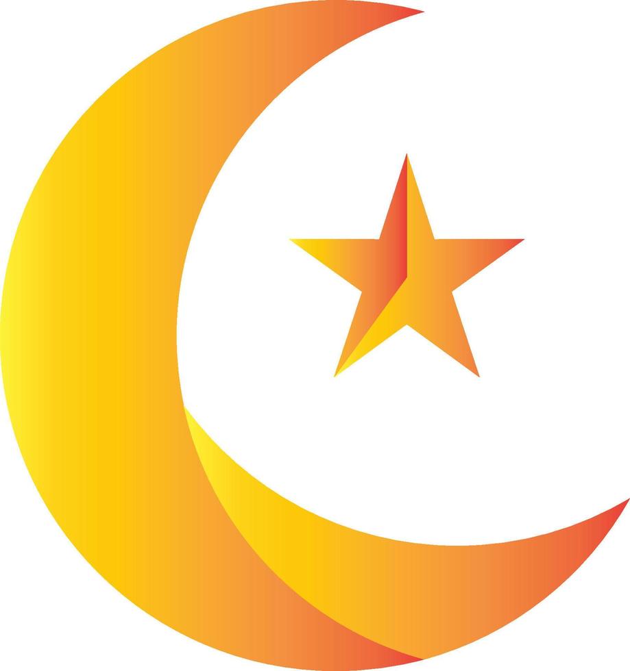 Luna y estrella ramadhan icono vector