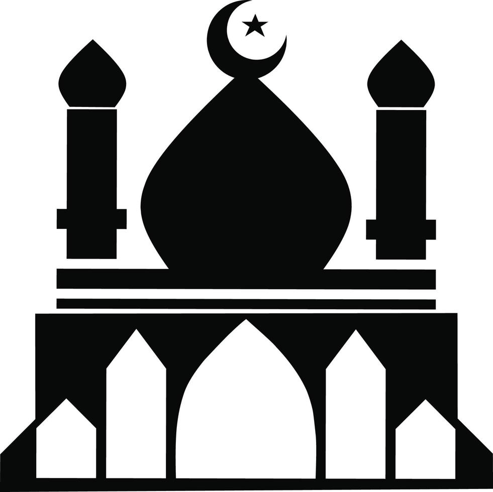 mezquita silueta ramadhan edición vector