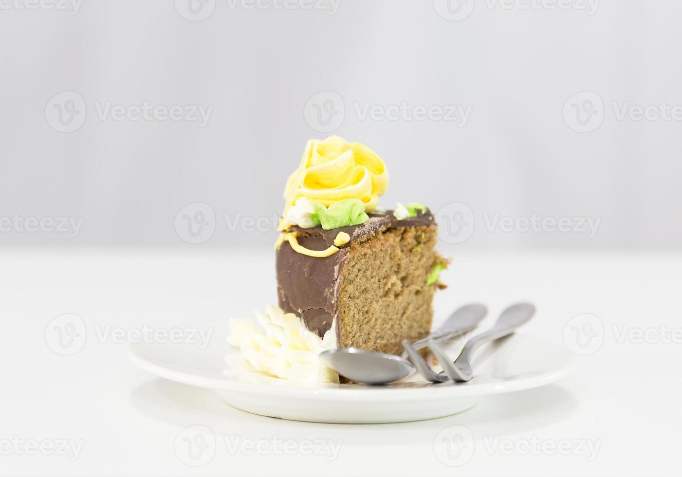 Slice of chocolate cake photo