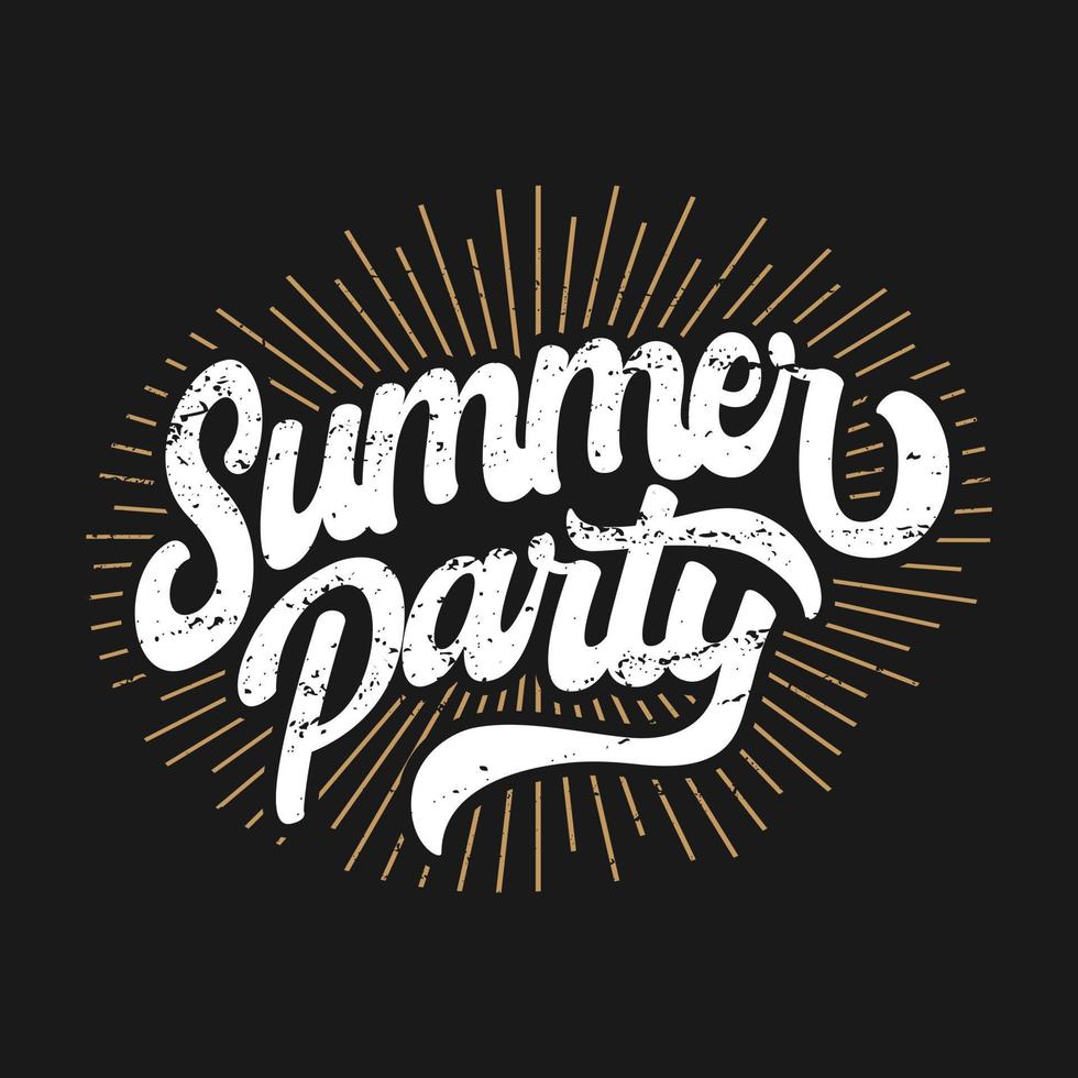 Summer party text vector illustration