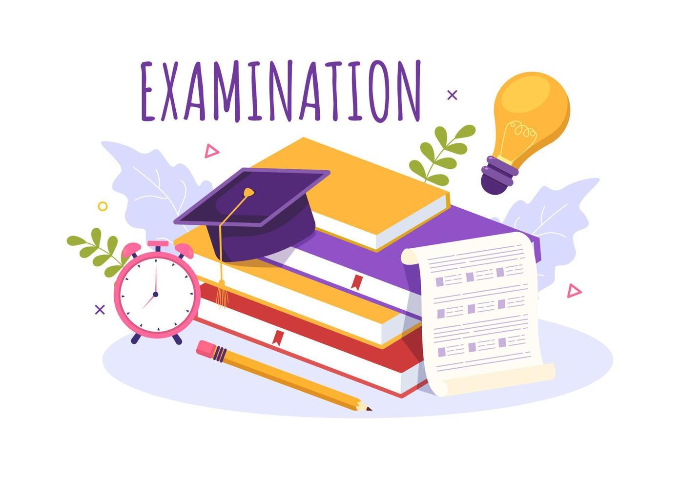 Examination Paper Illustration with Online Exam, Form, Papers Answers, Survey or Internet Quiz in Flat Cartoon Hand Drawn for Landing Page Templates vector