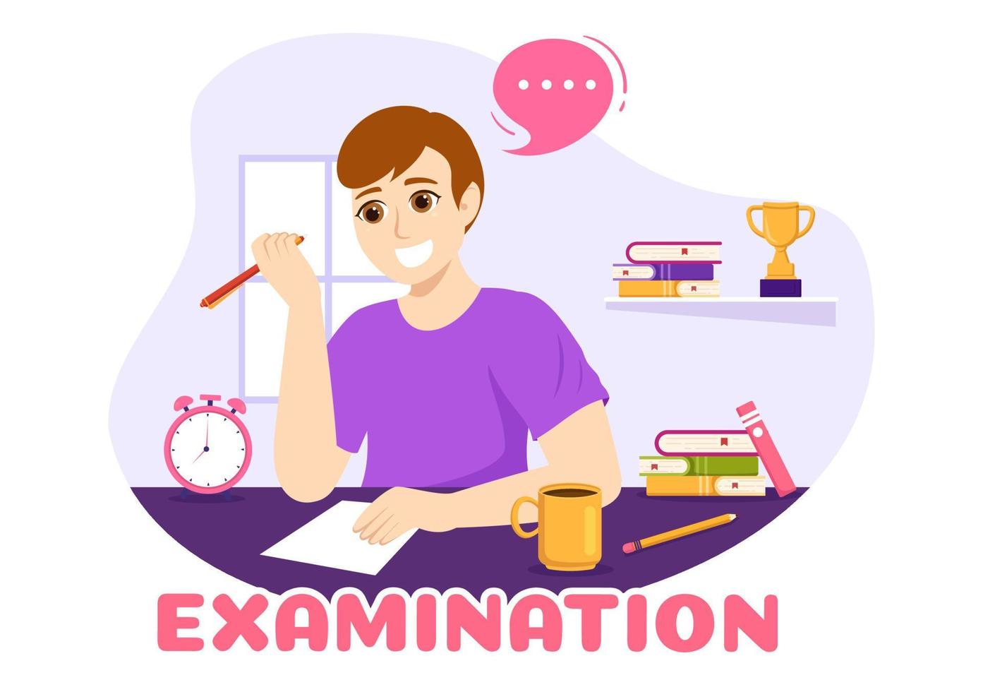 Examination Paper Illustration with Online Exam, Form, Papers Answers, Survey or Internet Quiz in Flat Cartoon Hand Drawn for Landing Page Templates vector