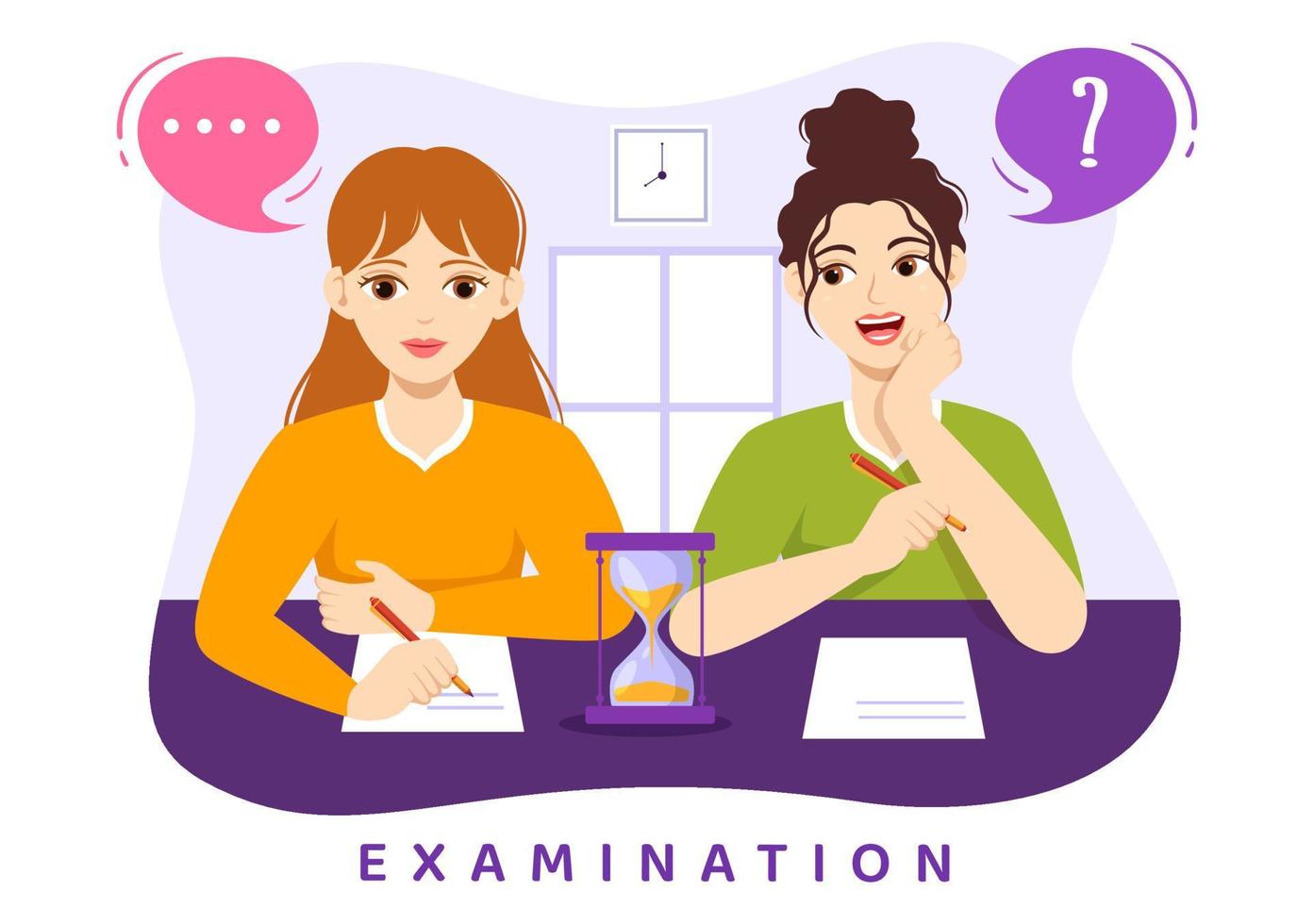 Examination Paper Illustration with Online Exam, Form, Papers Answers, Survey or Internet Quiz in Flat Cartoon Hand Drawn for Landing Page Templates vector
