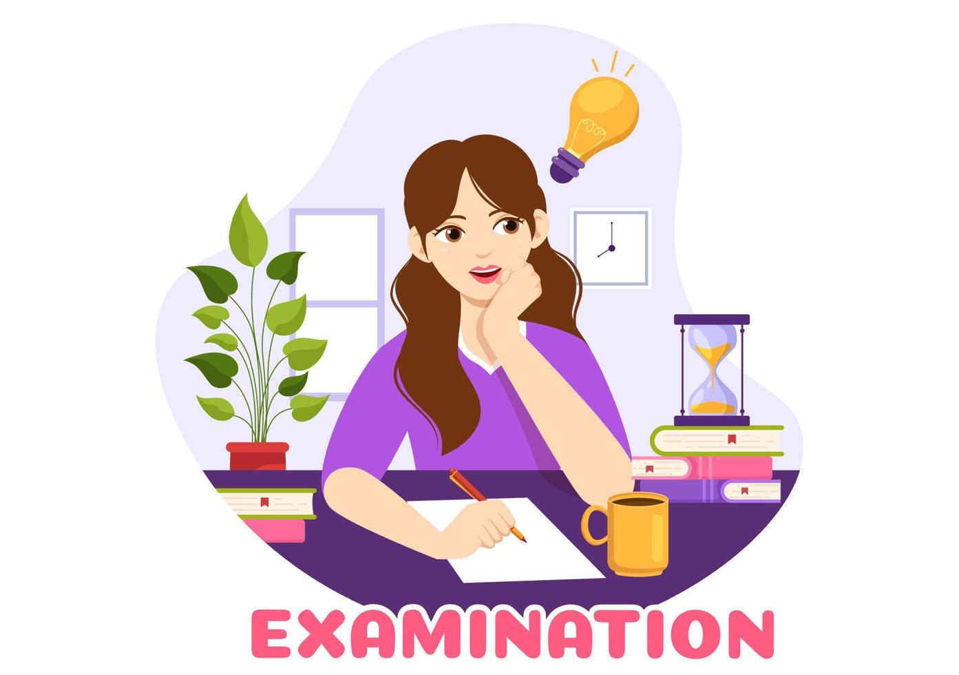 Examination Paper Illustration with Online Exam, Form, Papers Answers, Survey or Internet Quiz in Flat Cartoon Hand Drawn for Landing Page Templates vector