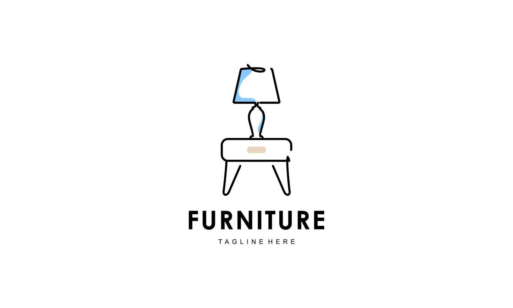 Interior minimalist room, gallery furniture logo design vector