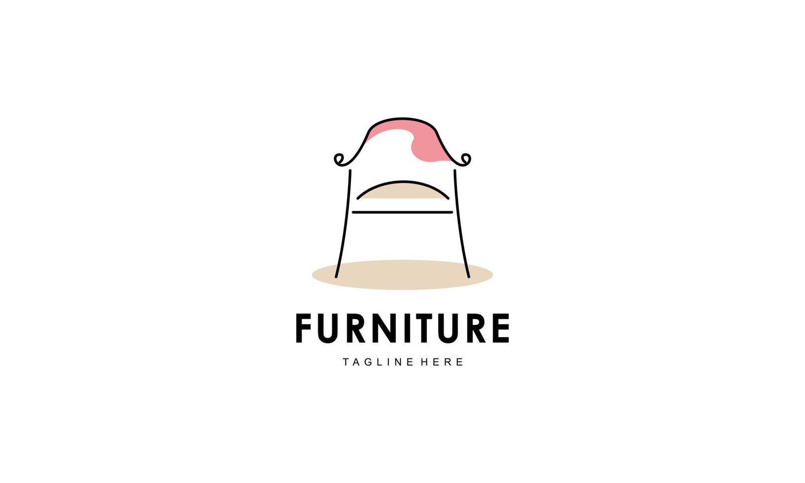 Interior minimalist room, gallery furniture logo design vector