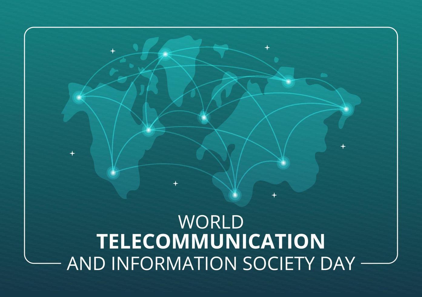 mundo telecomunicación y información sociedad día en mayo 17 ilustración con comunicaciones red a través de tierra globo en mano dibujado plantillas vector